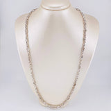 Cadena Rustica Espiral Intercalada 50g / 65cm / 4.9mm Oro Blanco 18K