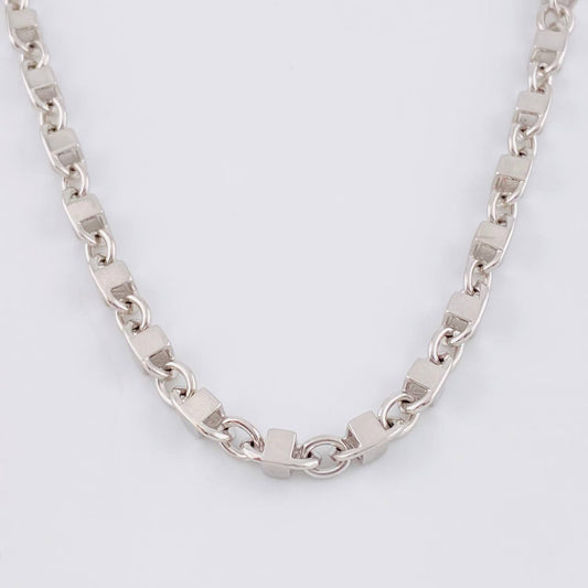 Cadena Rustica Cubica 43g / 65cm / 4.9mm Oro Blanco 18K
