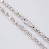 Cadena Rustica Cubica 43g / 65cm / 4.9mm Oro Blanco 18K