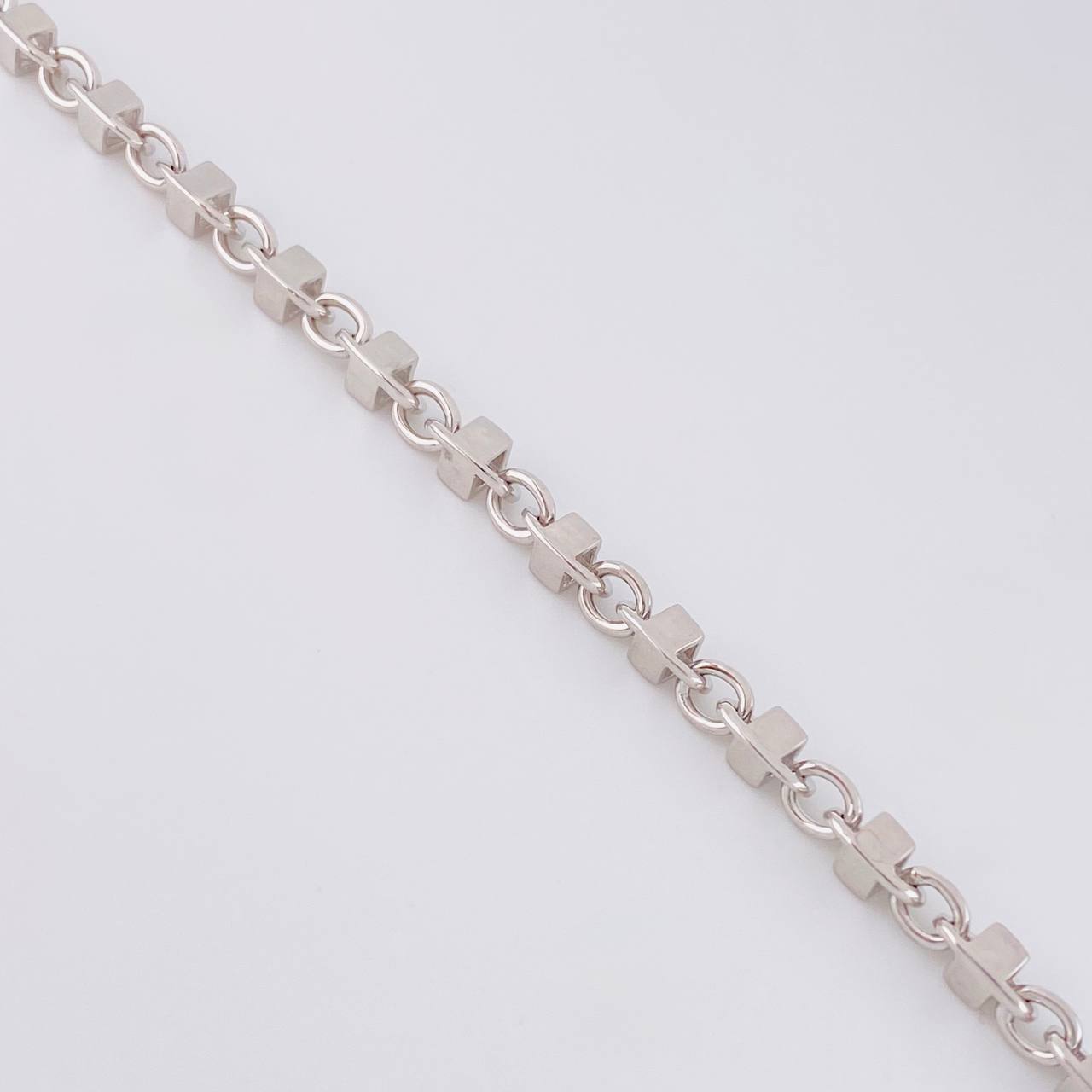 Cadena Rustica Cubica 43g / 65cm / 4.9mm Oro Blanco 18K