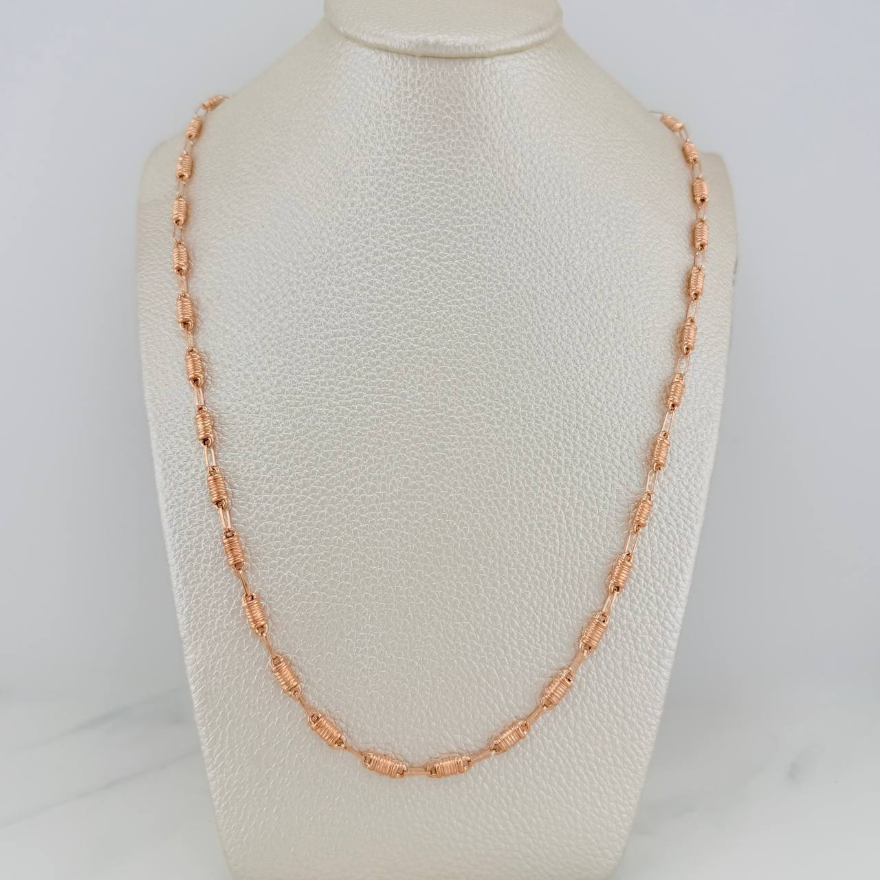 Cadena Rustica Barril 13.7gr / 62cm / 3.4mm Oro Rosa 18K %