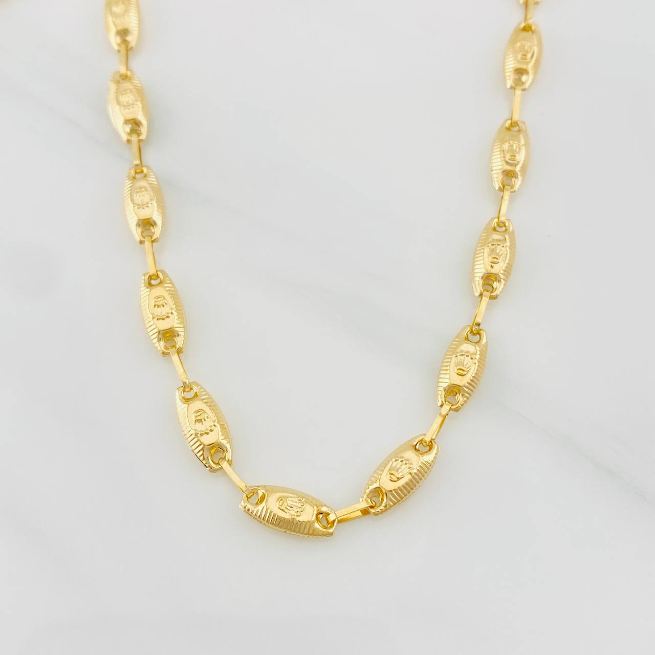 Cadena Rustica Corona 11g / 60cm / 4.55mm Oro Amarillo 18K