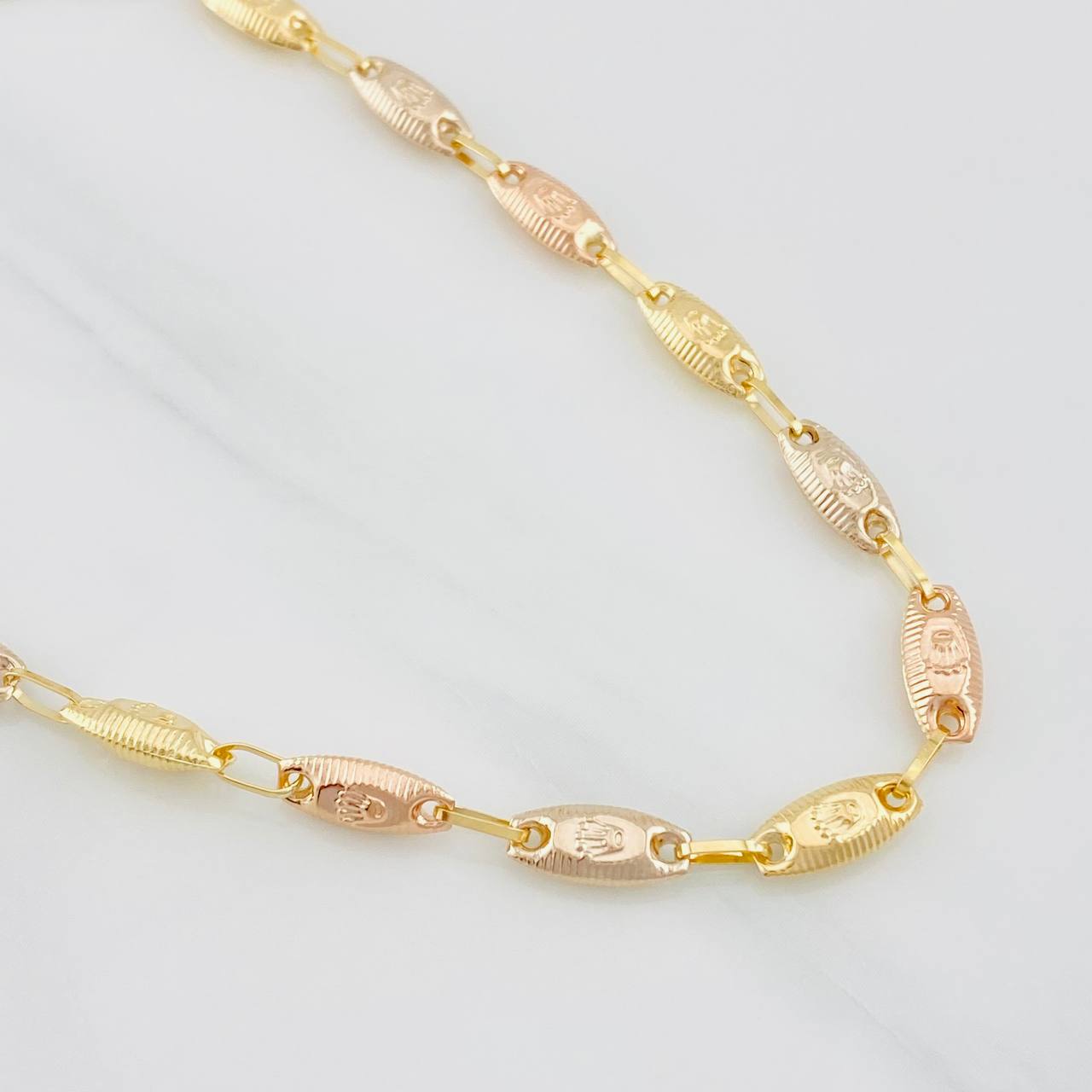 Cadena Rustica Corona 10.4g / 60cm / 4.5mm Tres Oros 18K