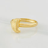 Anillo Media Luna Diamantada 0.95g / T7 1/4 Oro Amarillo 18K