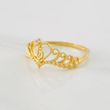 Anillo Corona Corazón 15's 1.5g / T6 3/4 Oro Amarillo 18K