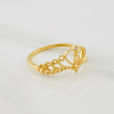 Anillo Corona Corazón 15's 1.5g / T6 3/4 Oro Amarillo 18K