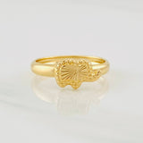 Anillo Elefante Diamantado 0.95g / T5 Oro Amarillo 18K
