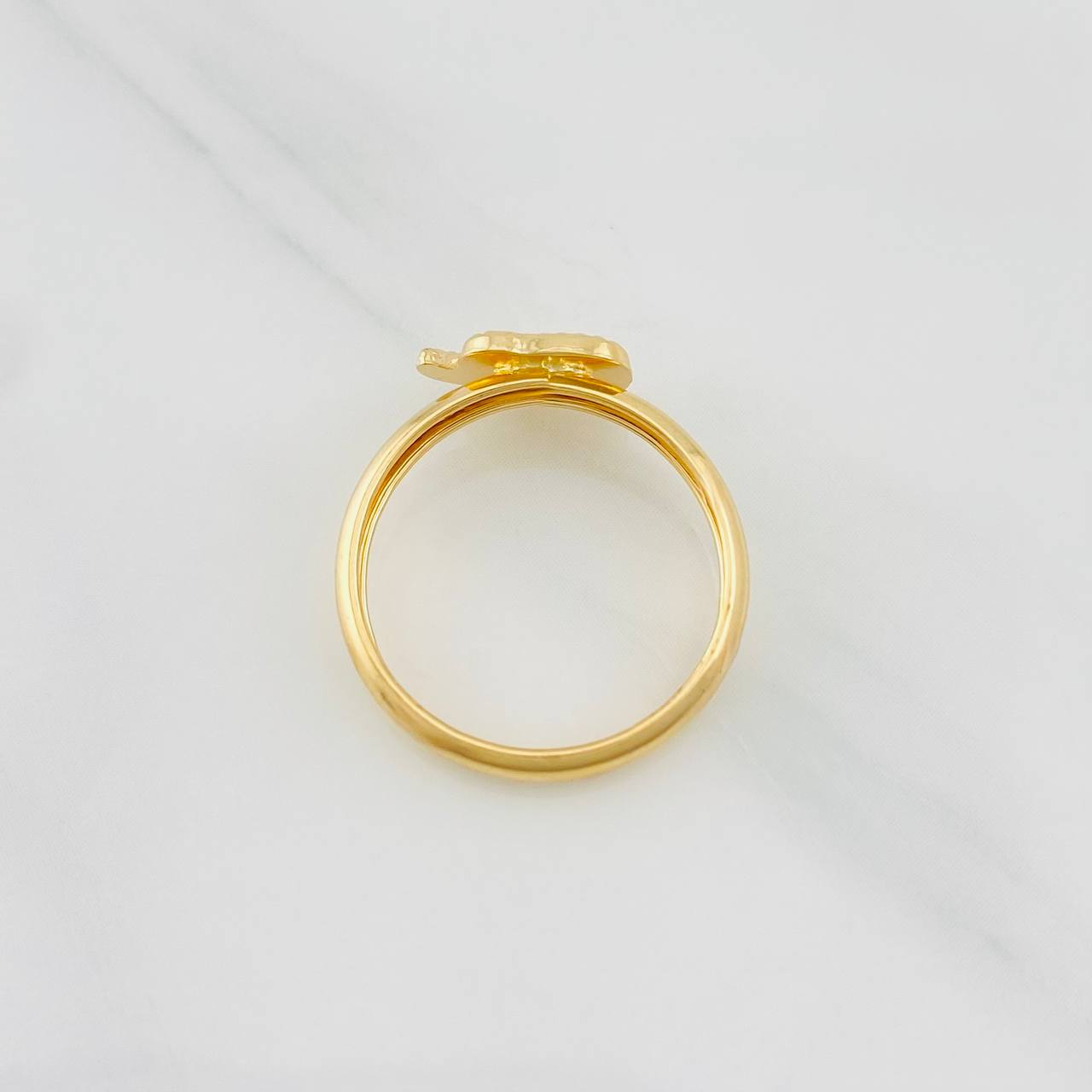 Anillo Elefante Diamantado 0.95g / T5 Oro Amarillo 18K
