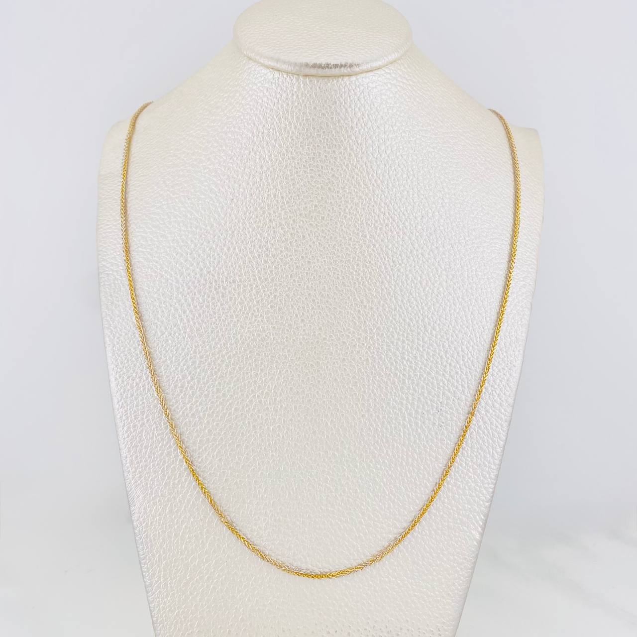Cadena Franco 2g / 55cm / 1.28mm Dos Oros Amarillo Blanco 18K