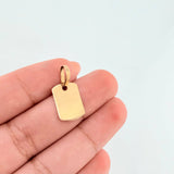 Dije Placa Rectangular Ovalada 0.55gr / 2cm / Oro Amarillo 18K ©