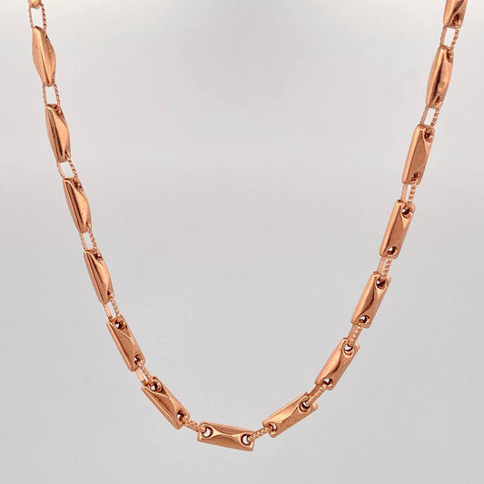 Cadena Rustica Barril Rombo 13.8gr / 64cm / 3.65mm Oro Rosa 18K $