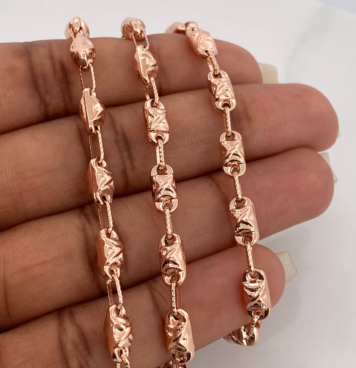 Cadena Rustica X  14.5gr / 62.5cm / 4.45mm Oro Rosa 18K $