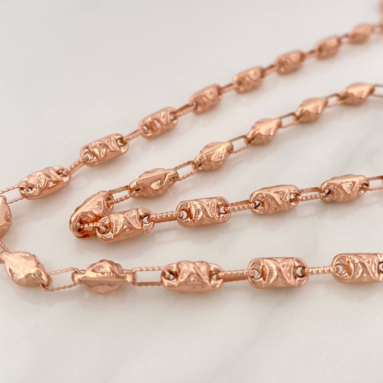 Cadena Rustica X  14.5gr / 62.5cm / 4.45mm Oro Rosa 18K $