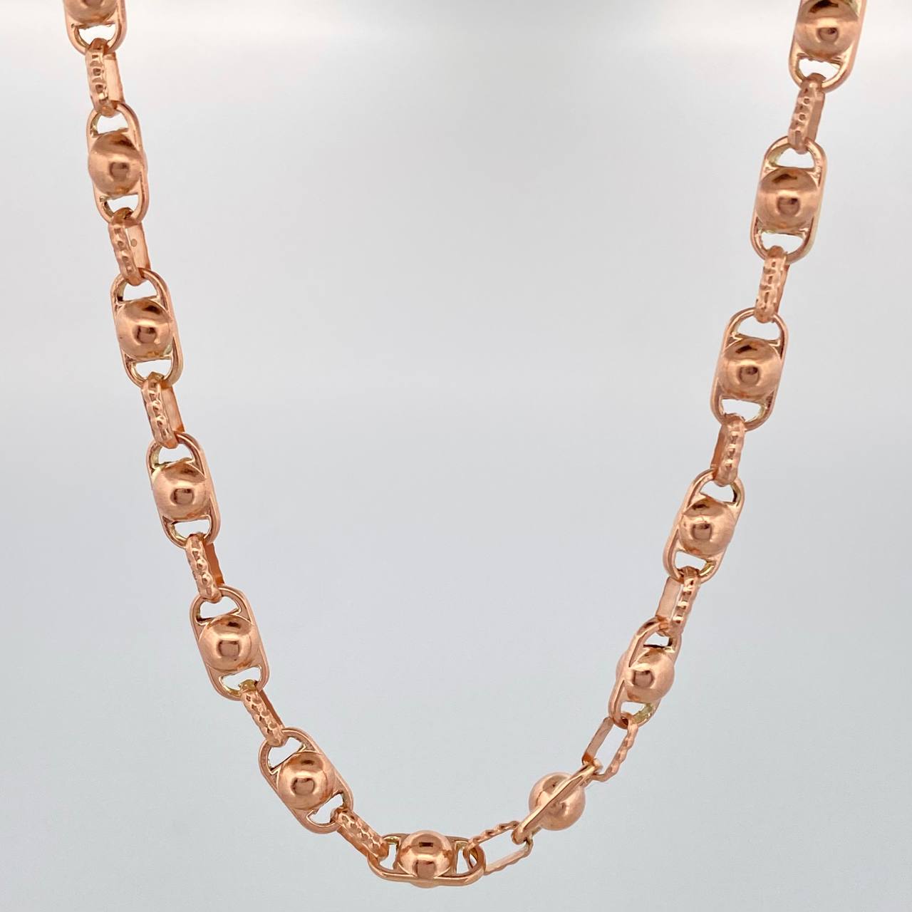 Cadena Rustica Burbuja 14.9gr / 62cm / 4.3mm Oro Rosa 18K $