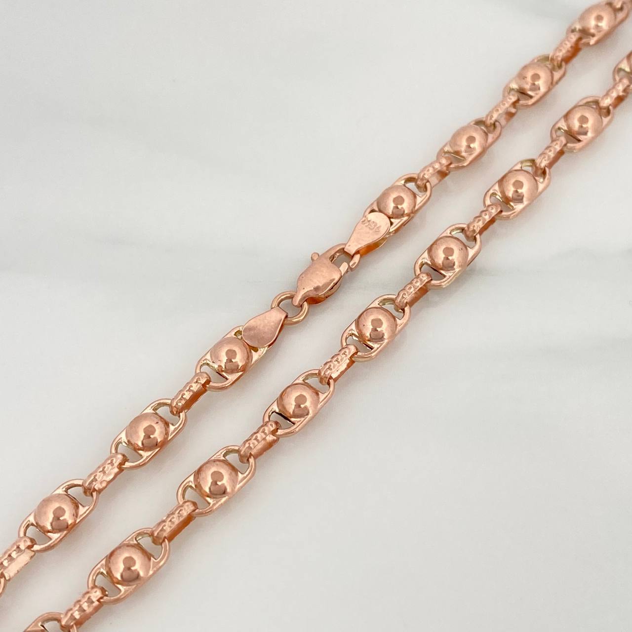 Cadena Rustica Burbuja 14.3gr / 62.3cm / 4.45mm Oro Rosa 18K %