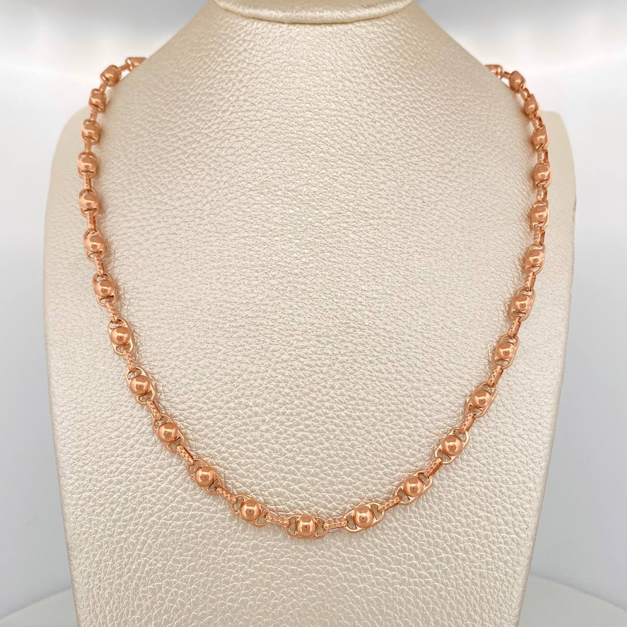 Cadena Rustica Burbuja 14.9gr / 62cm / 4.3mm Oro Rosa 18K $