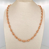 Cadena Rustica Burbuja 14.9gr / 62cm / 4.3mm Oro Rosa 18K $