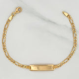 Pulso Placa Figaro 3.45gr / 18cm / 2.8mm Oro Amarillo +1 18K %