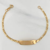 Pulso Placa Figaro 2.05gr / 15.3cm / 1.8mm Oro Amarillo +1 18K %