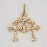 Dije Tres Cruces 1.5gr / 2.5cm / Oro Amarillo 18K %