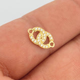 Herraje Olas Cruzadas 0.7gr / 1.3cm / Oro Amarillo 18K %