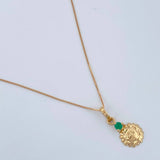 Set Cadena y Dije Veneciana + Dije Sol Esmeralda 1.25gr / 45cm / 0.4mm Oro Amarillo 18K (joya)%