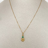 Set Cadena y Dije Veneciana + Dije Flor Esmeralda 1.25gr / 45cm / 0.4mm Oro Amarillo 18K  (joya) %