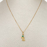 Set Cadena y Dije Veneciana + Dije Elefante Esmeralda 1.15gr / 45.3cm / 0.4mm Oro Amarillo 18K  (joya) %