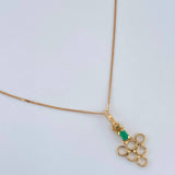 Set Cadena y Dije Veneciana + Dije Uvas Esmeralda 1.3gr / 45cm / 0.4mm Oro Amarillo 18K (joya)  %