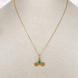 Set Cadena y Dije Veneciana + Dije Moño Tejido Esmeralda 1.45gr / 45cm / 0.4mm Oro Amarillo 18K  (joya) %