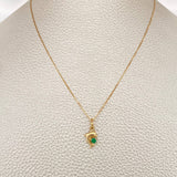 Set Cadena y Dije Veneciana + Dije Delfin Esmeralda 1.25gr / 45cm / 0.4mm Oro Amarillo 18K  (joya) %