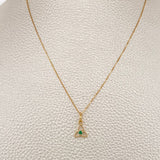 Set Cadena y Dije Veneciana + Dije Flor Esmeralda 1.2gr / 45cm / 0.4mm Oro Amarillo 18K  (joya) %