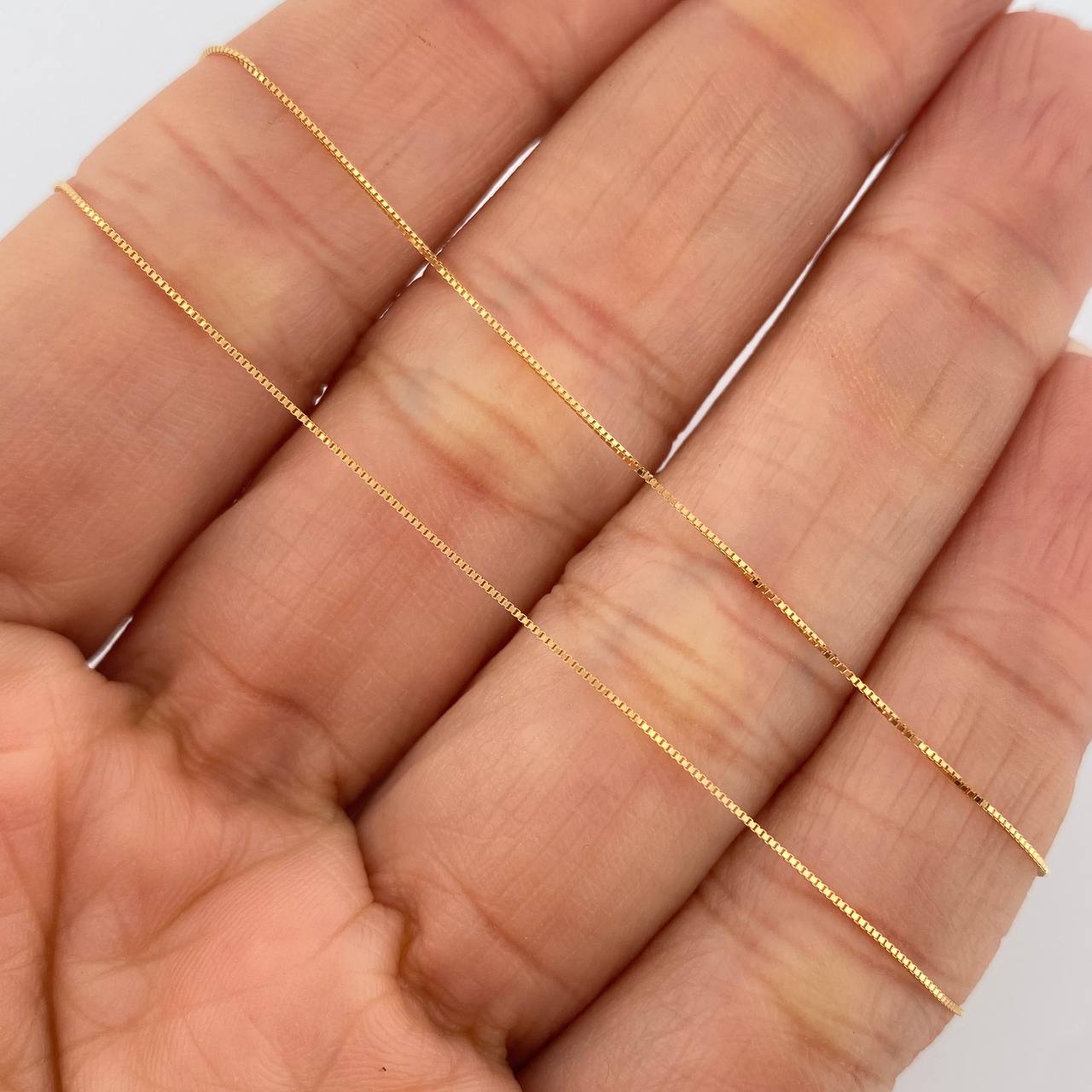 Set Cadena y Dije Veneciana + Dije Rectangular Esmeralda 1.4gr / 45cm / 0.4mm Oro Amarillo 18K  (joya) %