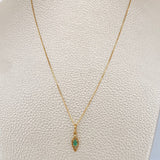 Set Cadena y Dije Veneciana + Dije Hojas Esmeralda 1.3gr / 40cm / 0.4mm Oro Amarillo 18K (joya) %