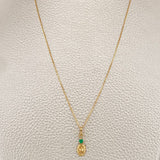Set Cadena y Dije Veneciana + Dije GC Esmeralda 1.2gr / 40cm / 0.4mm Oro Amarillo 18K  (joya)  %