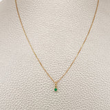 Set Cadena y Dije Veneciana + Dije Circular Esmeralda 1gr / 45cm / 0.4mm Oro Amarillo 18K (joya) %