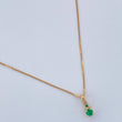 Set Cadena y Dije Veneciana + Dije Circular Esmeralda 1gr / 45cm / 0.4mm Oro Amarillo 18K (joya) %