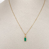 Set Cadena y Dije Veneciana + Dije Rectangular Esmeralda 1.2gr / 40cm / 0.4mm Oro Amarillo 18K  (joya) %