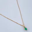 Set Cadena y Dije Veneciana + Dije Rectangular Esmeralda 0.95gr / 40cm / 0.4mm Oro Amarillo 18K  (joya) %