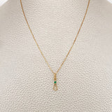 Set Cadena y Dije Veneciana + Dije Corbata Esmeralda 1.1gr / 45cm / 0.4mm Oro Amarillo 18K  (joya) %