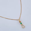 Set Cadena y Dije Veneciana + Dije Corbata Esmeralda 1.1gr / 45cm / 0.4mm Oro Amarillo 18K  (joya) %