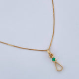 Set Cadena y Dije Veneciana + Dije Corbata Esmeralda 1.1gr / 45cm / 0.4mm Oro Amarillo 18K  (joya) %