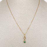 Set Cadena y Dije Veneciana + Dije Pez Esmeralda 1.1gr / 40cm / 0.4mm Oro Amarillo 18K (joya) %