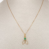 Set Cadena y Dije Veneciana + Dije Sirena Esmeralda 1.3gr / 45cm / 0.4mm Oro Amarillo 18K  (joya) %