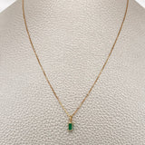 Set Cadena y Dije Veneciana + Dije Rectangular Esmeralda 1.1gr / 45cm / 0.4mm Oro Amarillo 18K  (joya) %