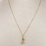 Set Cadena y Dije Veneciana + Dije Cerezas Esmeralda 1.3gr / 45cm / 0.4mm Oro Amarillo 18K  (joya) %