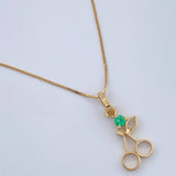 Set Cadena y Dije Veneciana + Dije Cerezas Esmeralda 1.3gr / 45cm / 0.4mm Oro Amarillo 18K  (joya) %