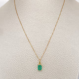 Set Cadena y Dije Veneciana + Dije Rectangular Esmeralda 1.4gr / 45cm / 0.4mm Oro Amarillo 18K  (joya) %