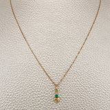 Set Cadena y Dije Veneciana + Dije Corazon Esmeralda 1.05gr / 45cm / 0.4mm Oro Amarillo 18K  (joya) %