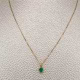 Set Cadena y Dije Veneciana + Dije Redondo Esmeralda 1.1gr / 45cm / 0.4mm Oro Amarillo 18K  (joya) %